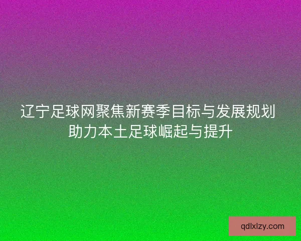 辽宁足球网聚焦新赛季目标与发展规划 助力本土足球崛起与提升