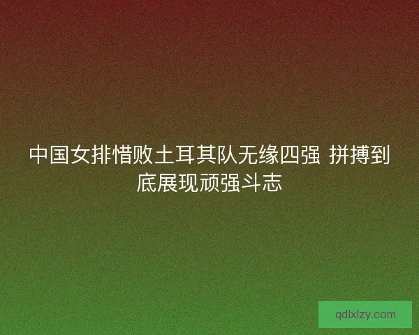 中国女排惜败土耳其队无缘四强 拼搏到底展现顽强斗志